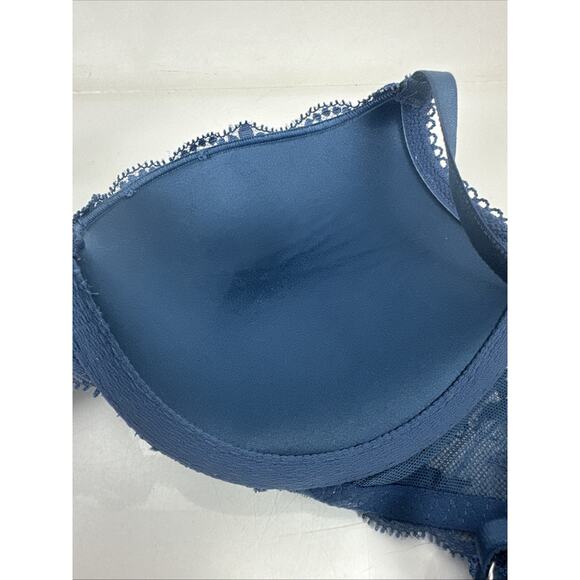 Victoria Secret Dream Angels Push Up Bra Lace Blue 36B - Picture 9 of 15